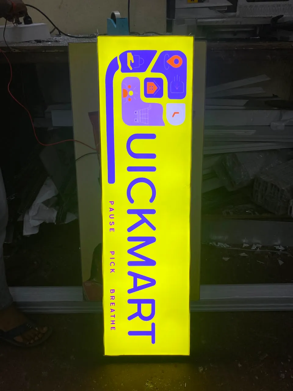 Quickmart Illuminated Tower, 3D Acrylic Letters installed for a retail client in Pune