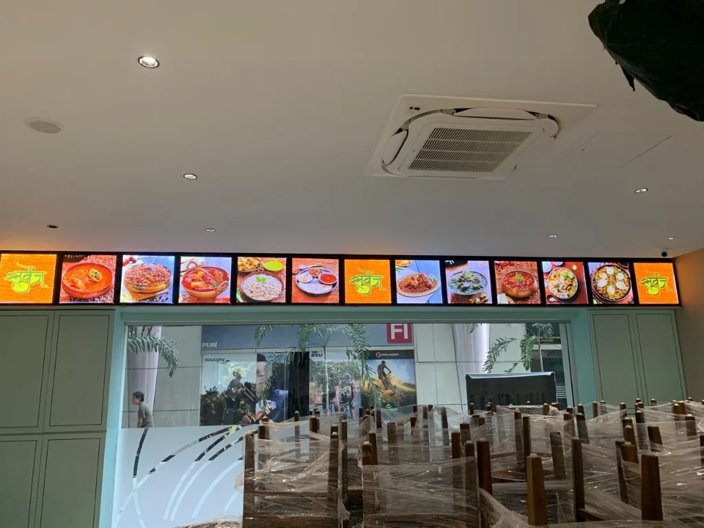 Restaurant Storefront Signage, Clip-On LED Frames installed for a retail client in Pune