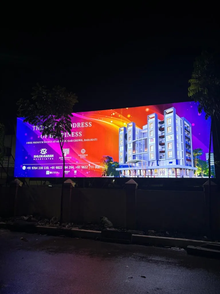 Illuminated Signage at Night, Clip-On LED Frames installed for a corporate client in Pune