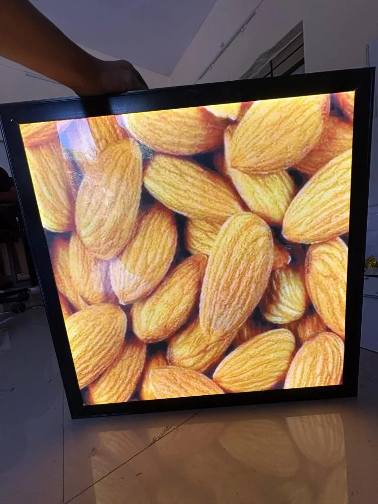 Saffron Brand Display, Clip-On LED Frames installed for a food & beverage client in Pune