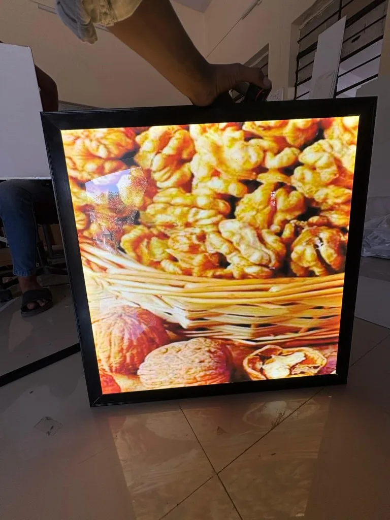 Walnuts Display Board, Clip-On LED Frames installed for a food & beverage client in Pune