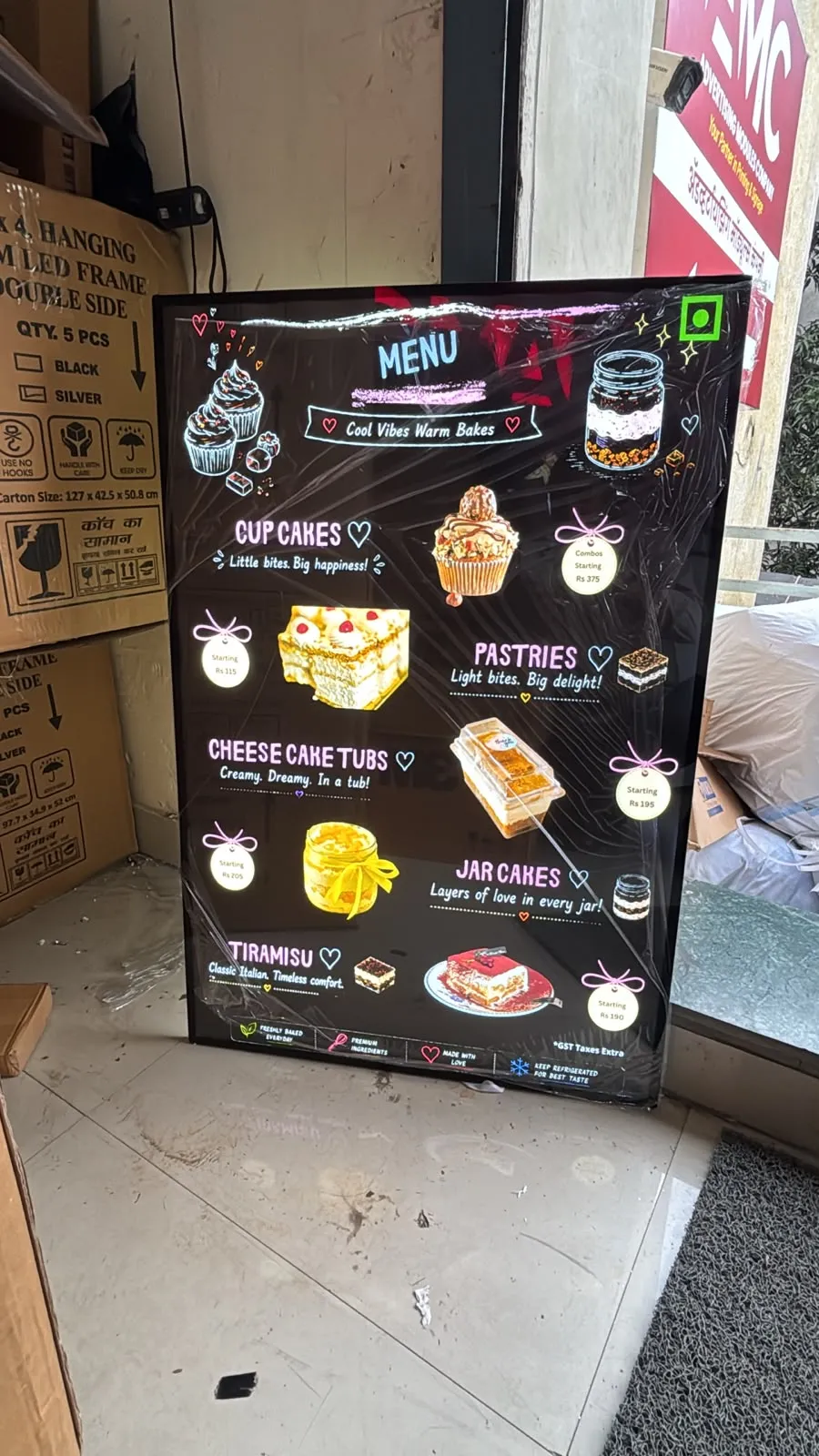 Bakery Menu Board, a signage project in Pune