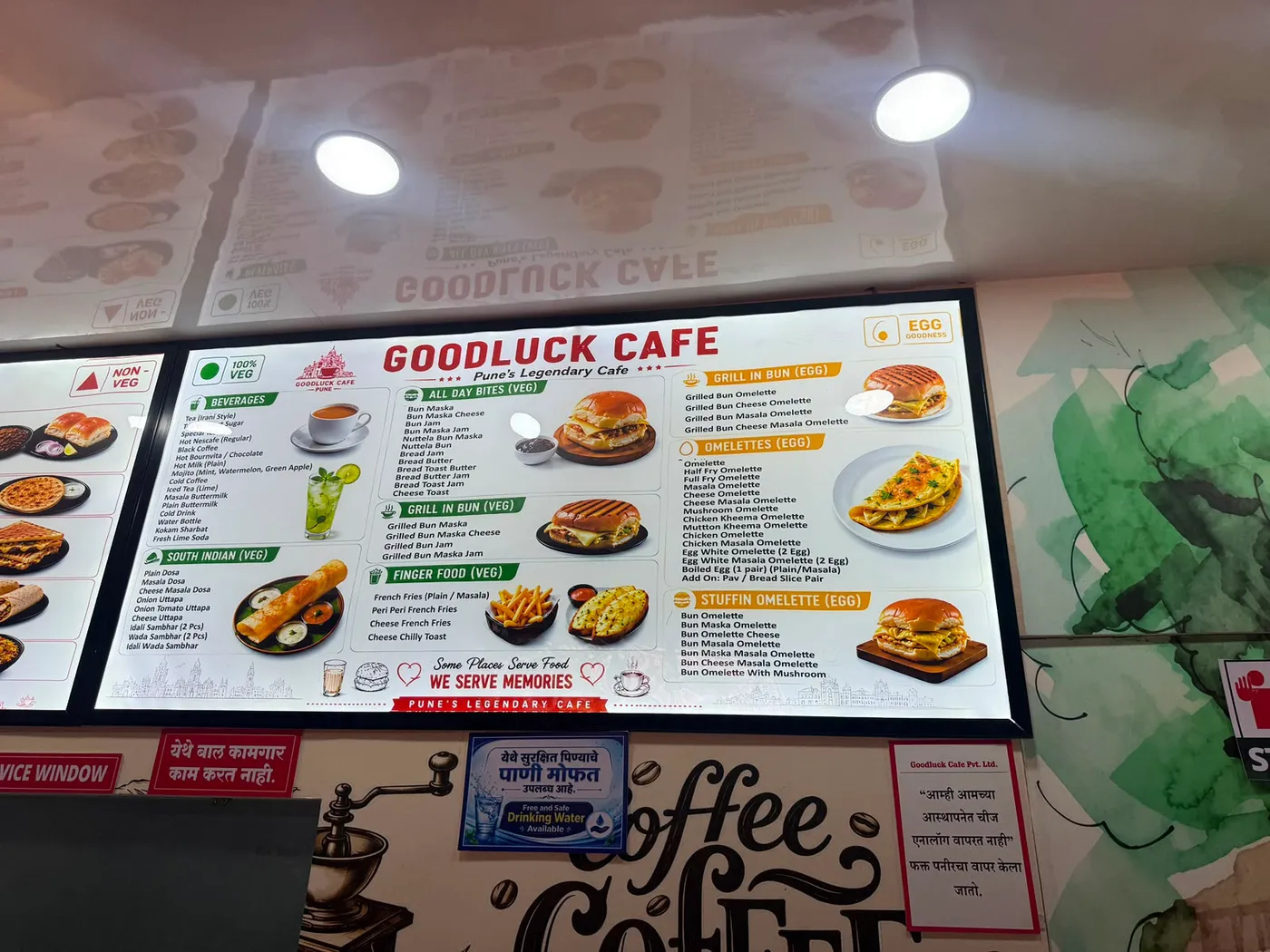 Goodluck Cafe Menu Board, a signage project in Pune