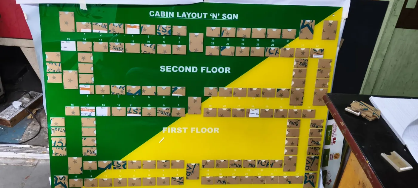 Cabin Layout Directory Board, UV Printing installed for a corporate client in Pune