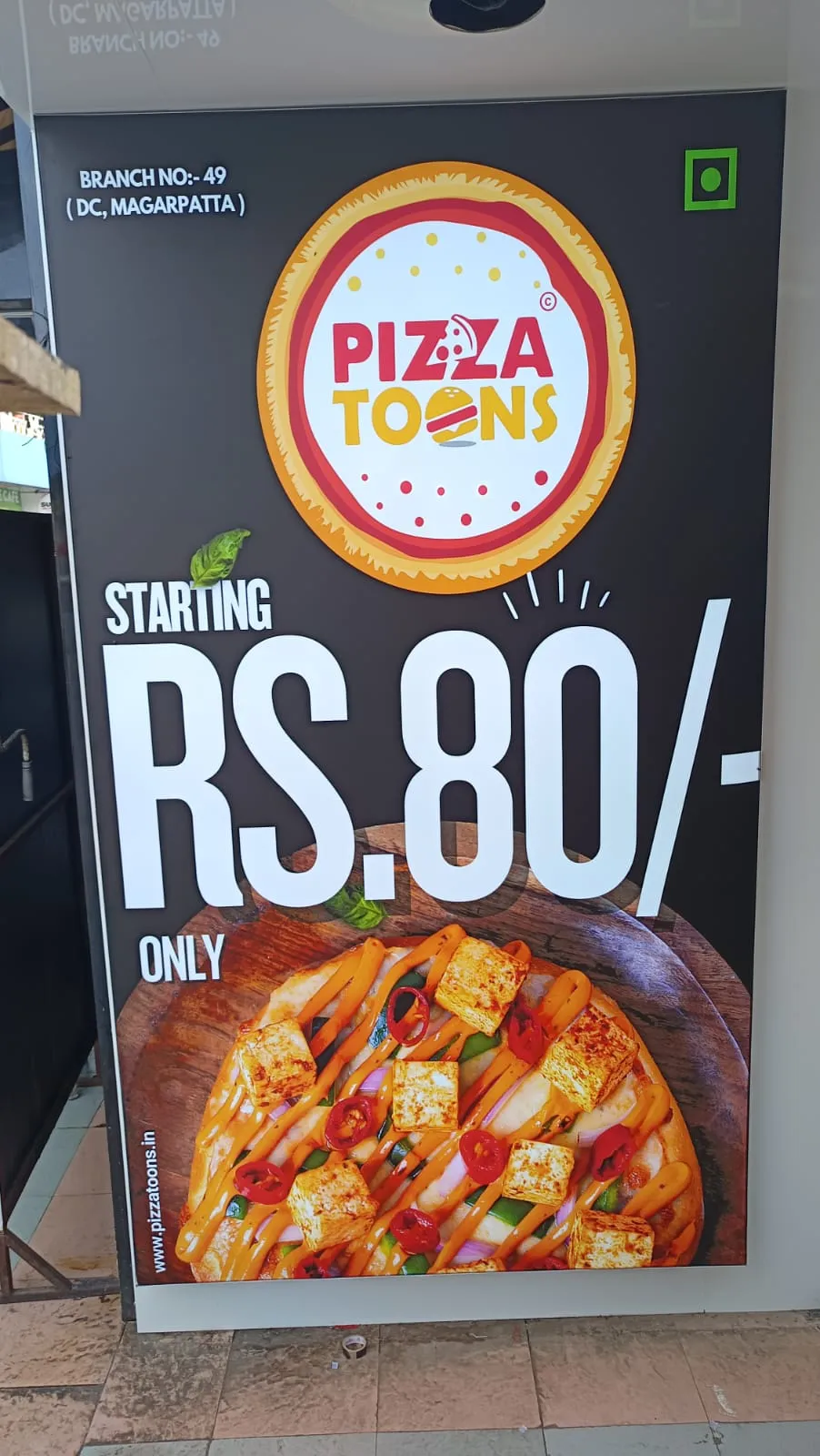 Pizza Toons Offer Standee, Standees installed for a restaurants client in Pune