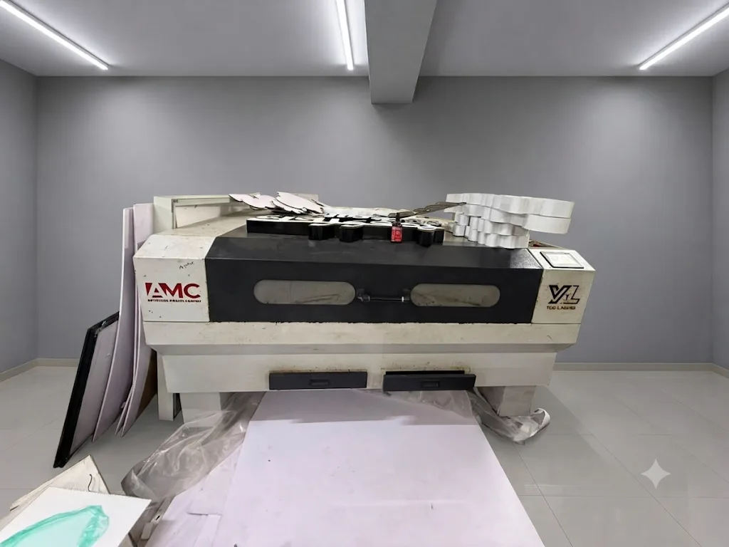 Laser Cutting Machine in the Advertising Modules Company workshop, Gultekadi Pune